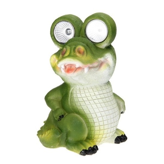 Krokodil met lichtgevende ogen 20 cm