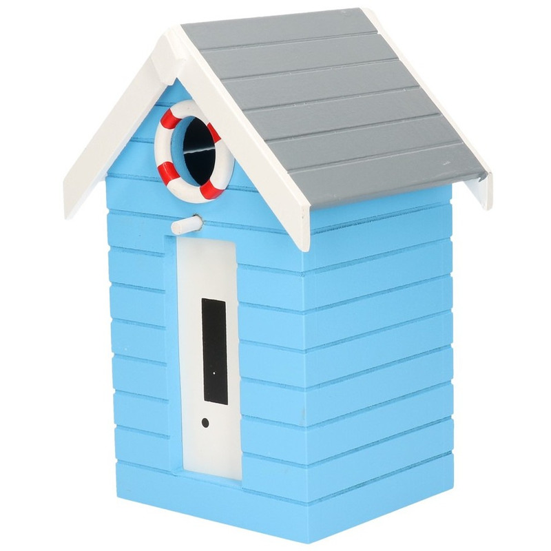 Afbeelding Lichtblauw vogelhuisje strandhuis voor kleine vogels 21 cm door Animals Giftshop