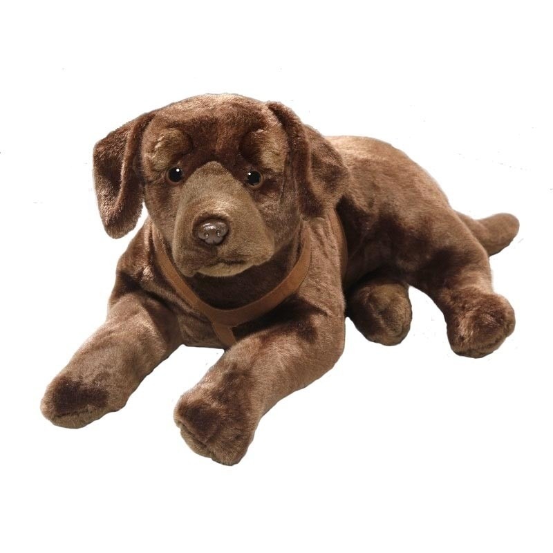 Afbeelding Liggende bruine labrador honden knuffel 50 cm door Animals Giftshop