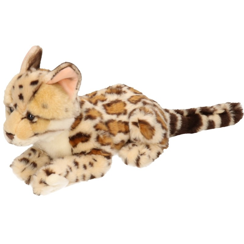 Afbeelding Liggende knuffel ocelot kat 28 cm door Animals Giftshop