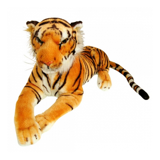 Afbeelding Liggende pluche tijger 100 cm door Animals Giftshop