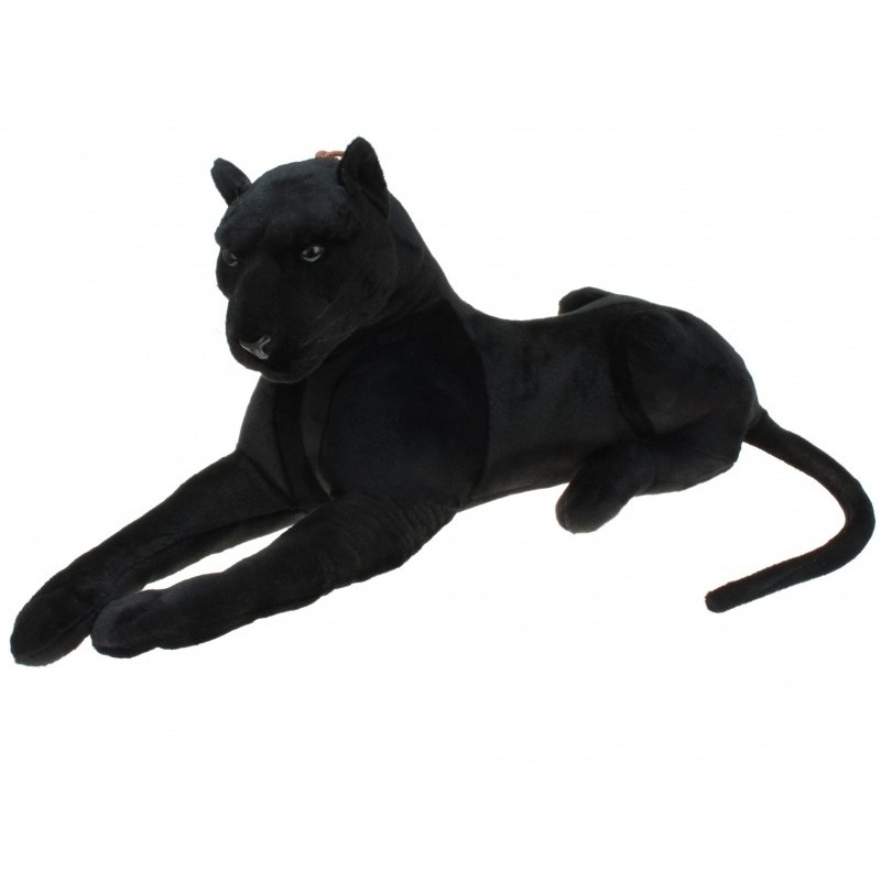 Afbeelding Liggende zwarte panter pluche knuffel 70 cm door Animals Giftshop
