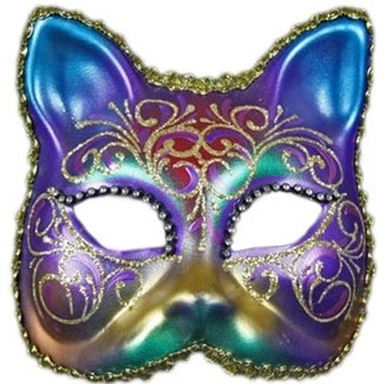 Afbeelding Luxueus masker regenboog kat door Animals Giftshop