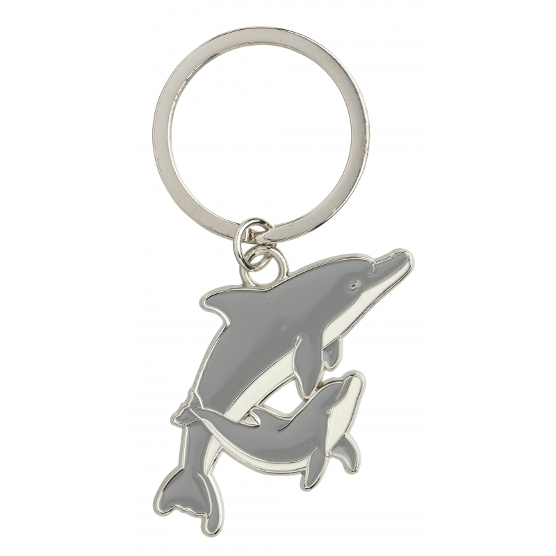 Afbeelding Metalen sleutelhangers dolfijn 5 cm door Animals Giftshop