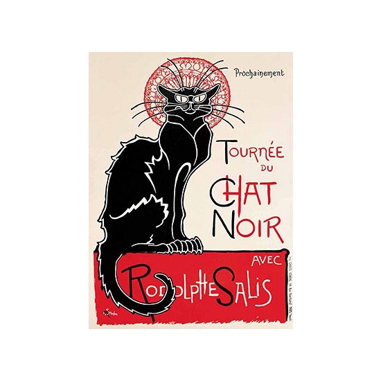 Afbeelding Metalen wand bord Le Chat Noir door Animals Giftshop