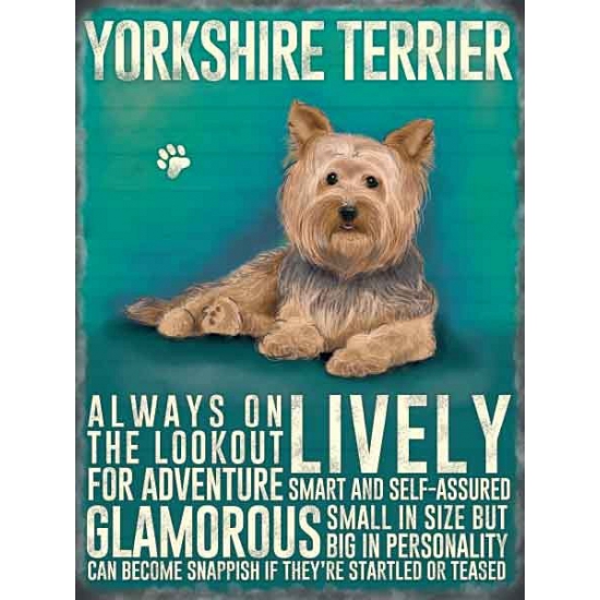 Afbeelding Metalen wand bord Yorkshireterrier door Animals Giftshop