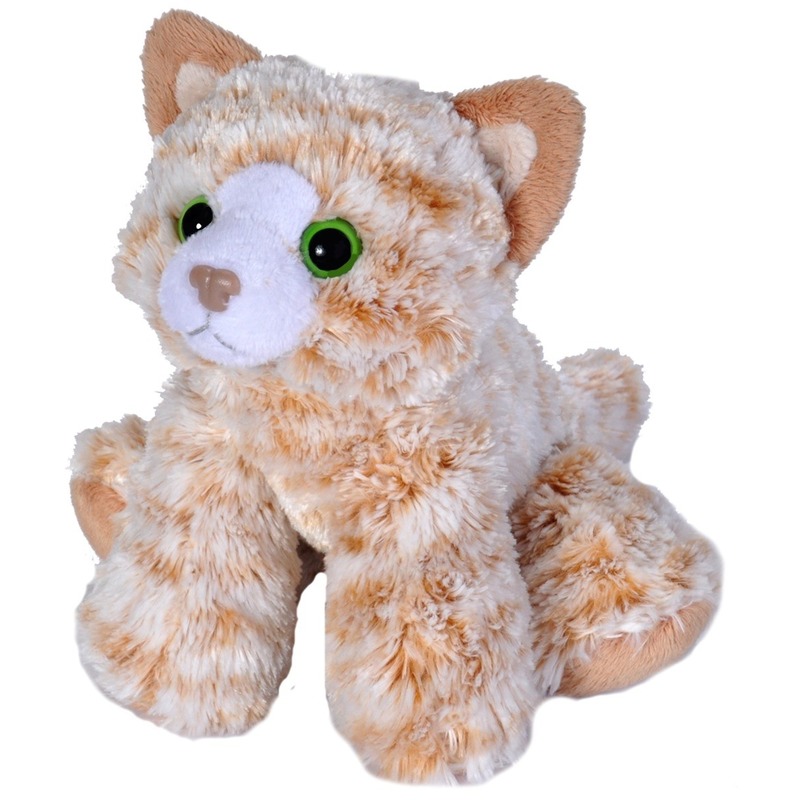 Afbeelding Oranje cyperse katten/poezen knuffels 18 cm knuffeldieren door Animals Giftshop