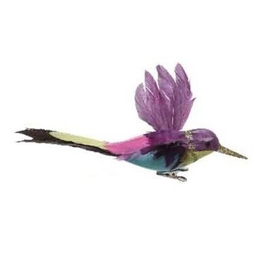 Afbeelding Paarse kolibrie vogel op clip 15 cm door Animals Giftshop