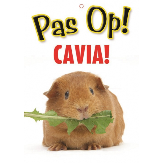Afbeelding Pas op voor Cavia bordje door Animals Giftshop