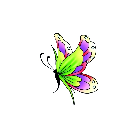 Afbeelding Plak tattoos glitter vlinder groen/paars door Animals Giftshop