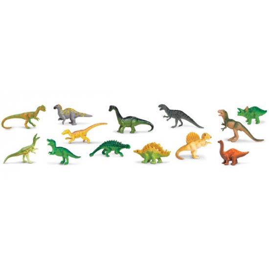 Afbeelding Plastic dinosaurussen in koker 12 stuks door Animals Giftshop