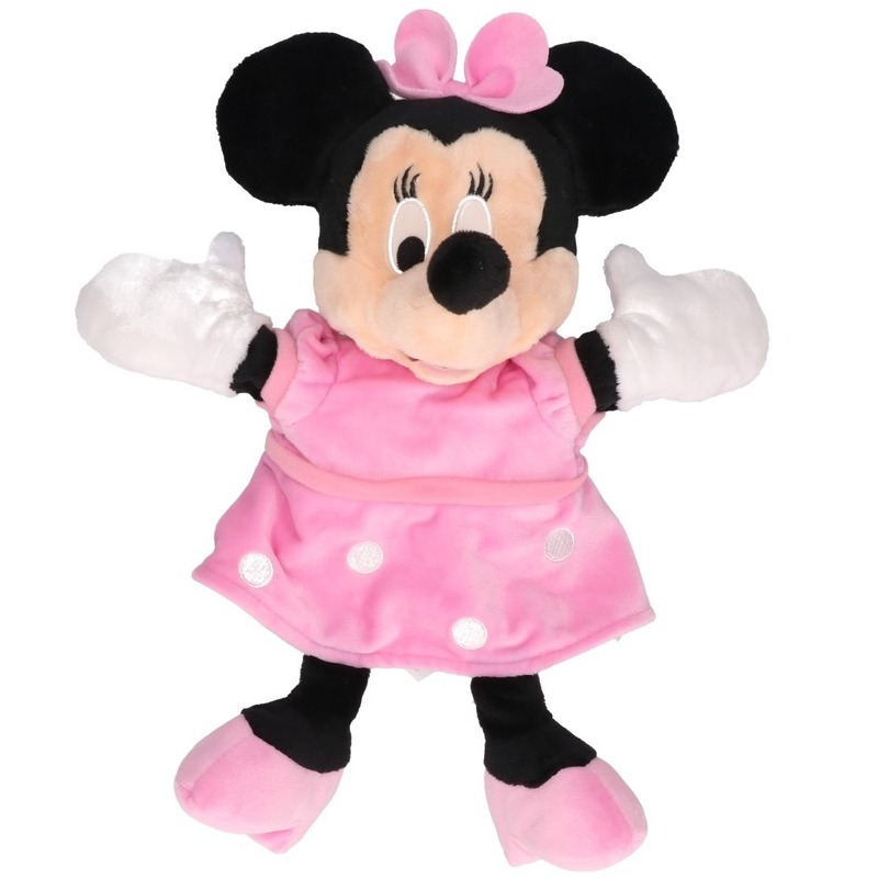 Pluche Disney handpoppen Minnie Mouse 25 cm