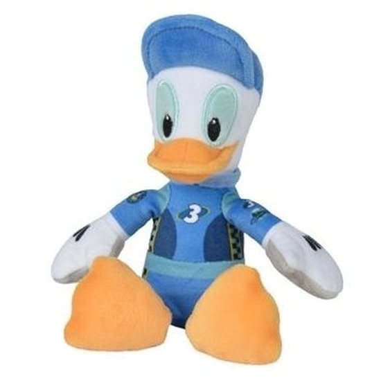 Pluche Donald Duck racing Disney knuffels 17 cm