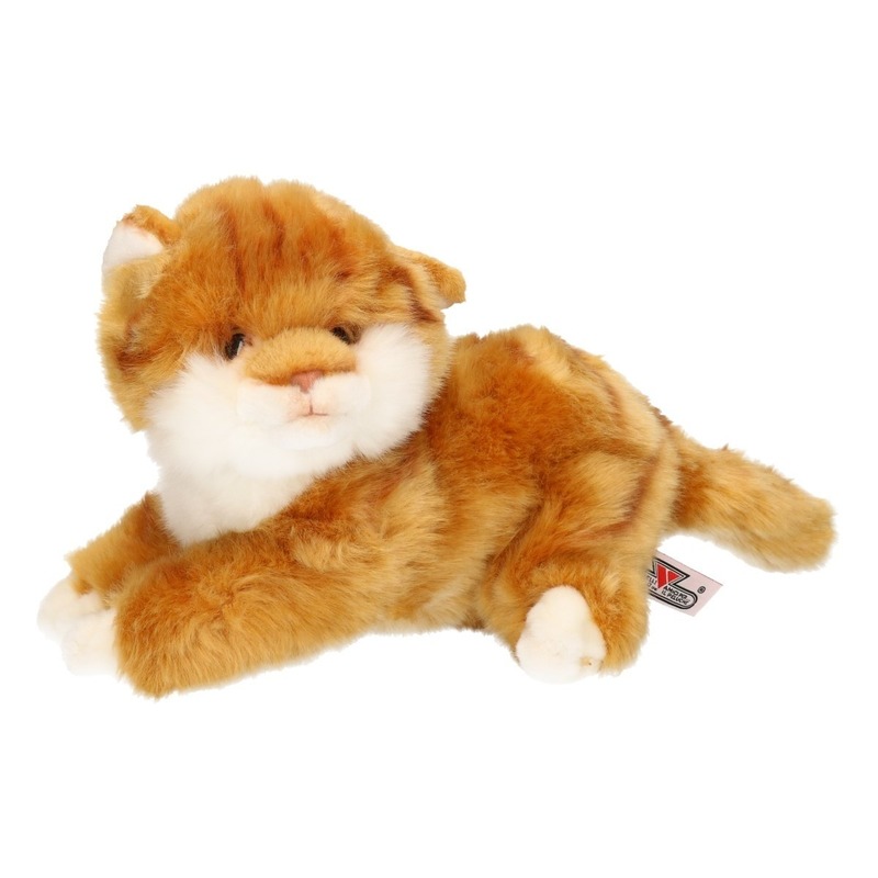 Afbeelding Pluche gestreepte poezen/katten/kittens knuffels bruin 27 cm door Animals Giftshop