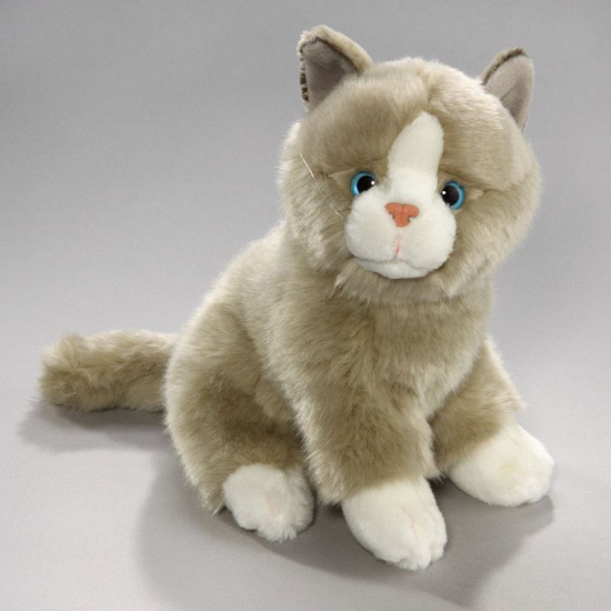 Afbeelding Pluche grijs/witte kat/poes 23 cm door Animals Giftshop