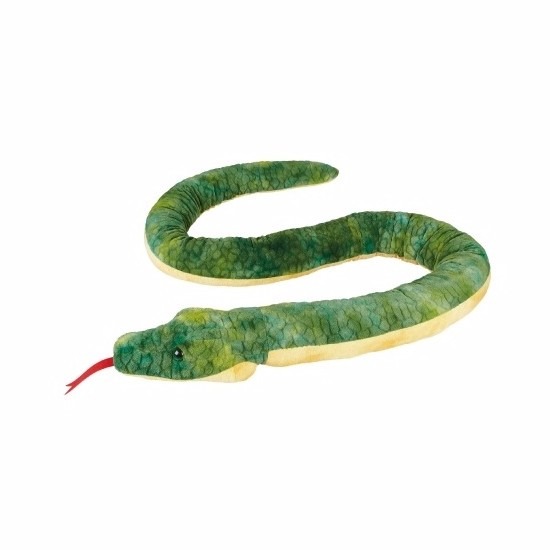 Pluche groene slang knuffeldier anaconda 2 meter