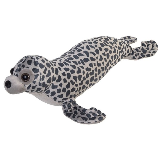 Pluche grote dierenknuffel zeehond grijs 75 cm