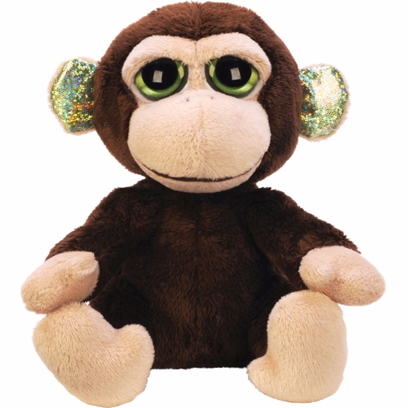 Pluche knuffel aapje 12 cm met glitter oren