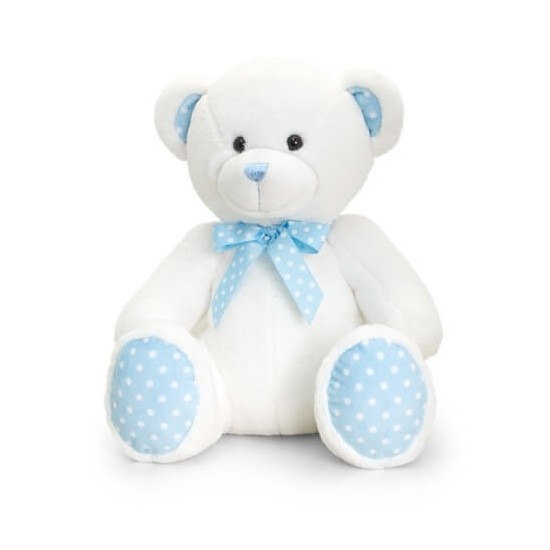 Pluche knuffelbeer blauw baby boy 35 cm
