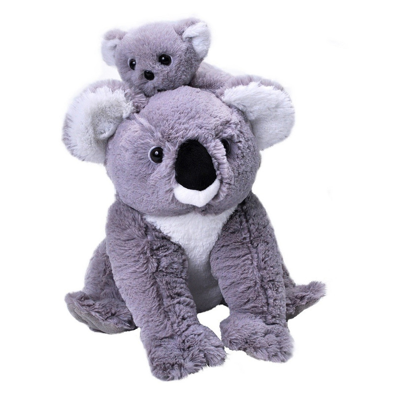 Afbeelding Pluche koalabeer met jong grijs knuffel 38 cm knuffeldieren door Animals Giftshop