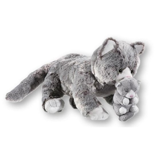 Afbeelding Pluche poes met baby knuffeltje 32 cm door Animals Giftshop