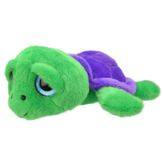Pluche schildpad knuffeldier groen/paars 24 cm