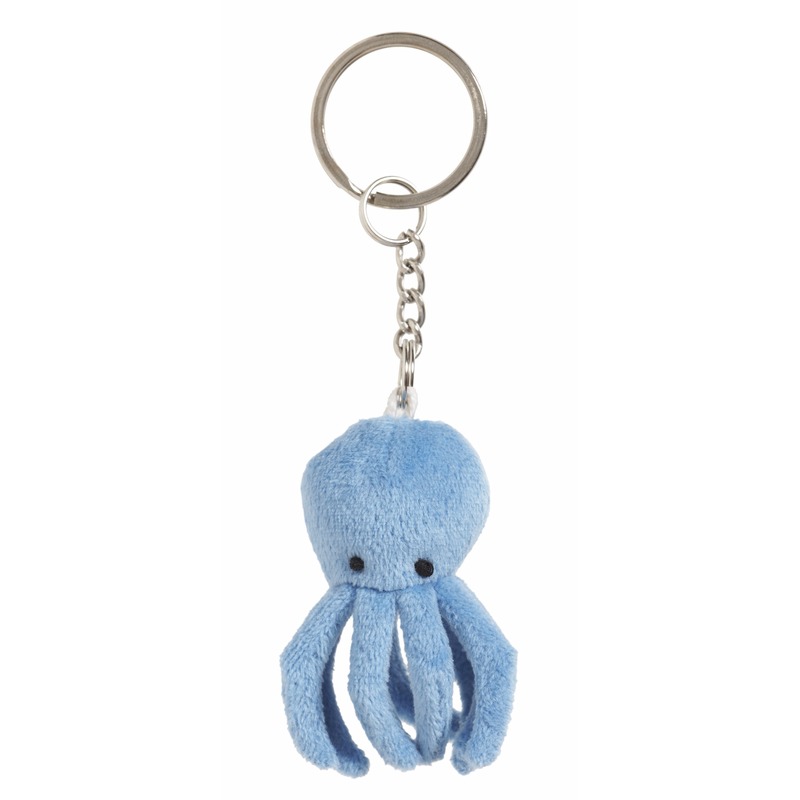Pluche sleutelhanger octopus 6 cm