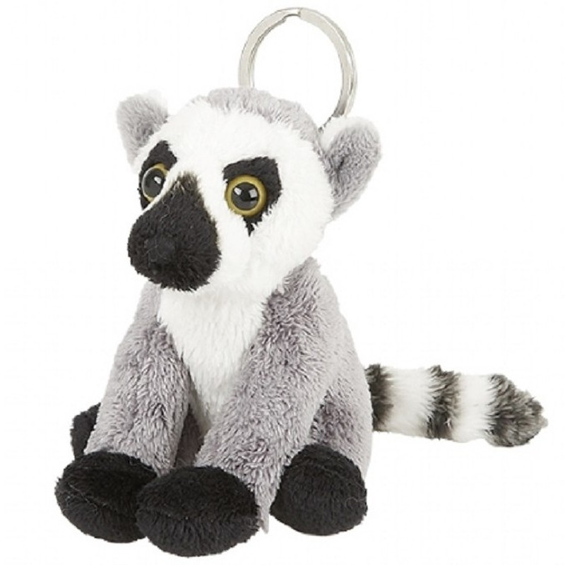 Afbeelding Pluche sleutelhanger ringstaartmaki aapje knuffel speelgoed 10 cm door Animals Giftshop