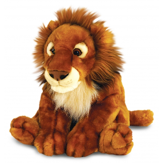Afbeelding Pluche zittende Afrikaanse leeuw 50 cm door Animals Giftshop