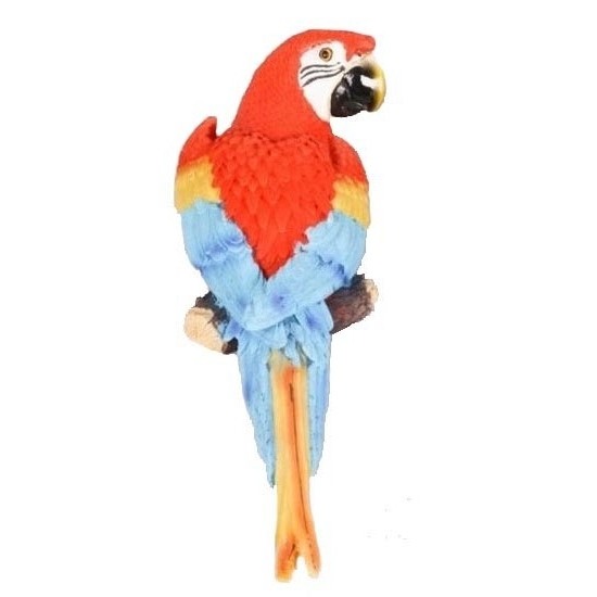 Afbeelding Polystone tuinbeeld rode Ara papegaaien vogels 30 cm door Animals Giftshop