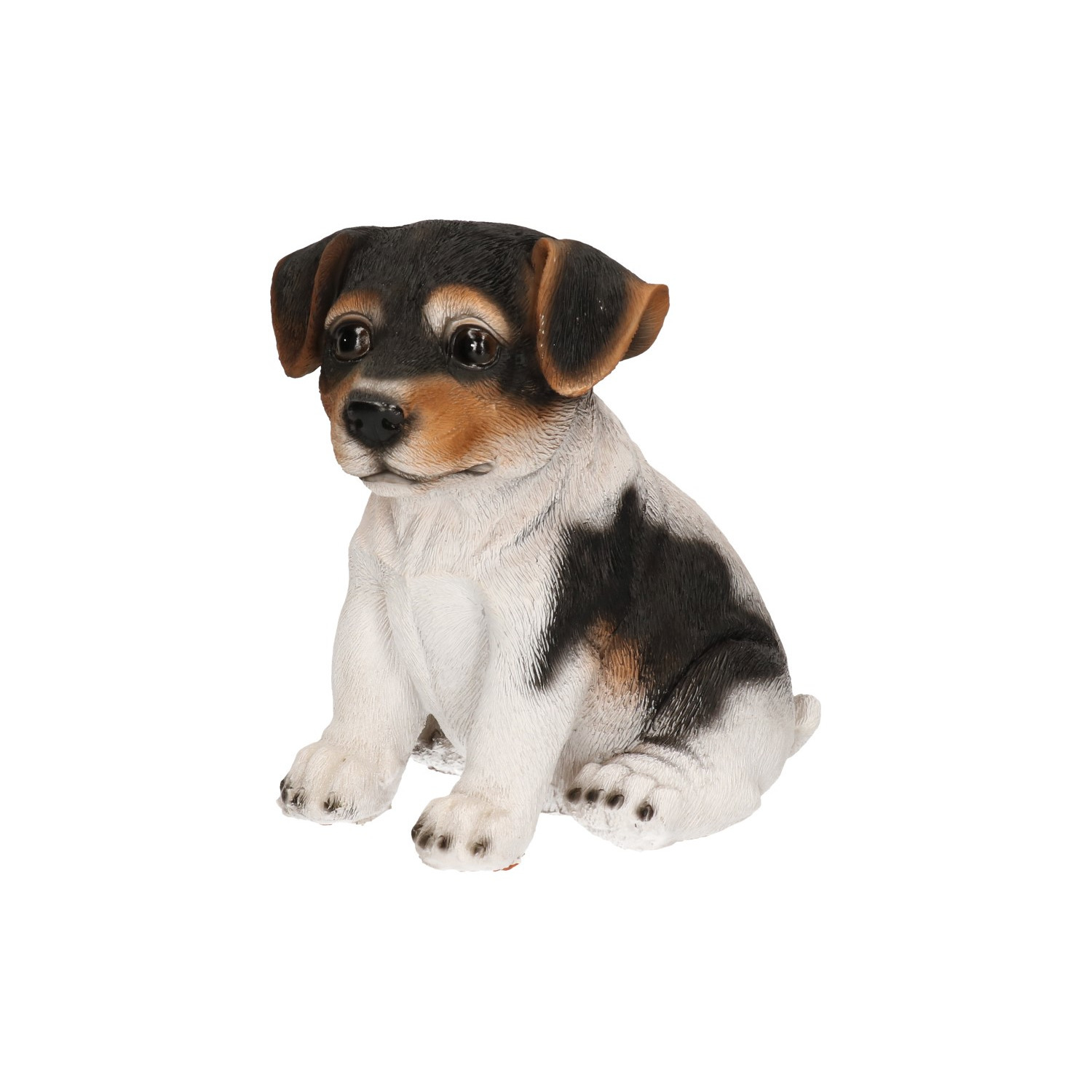 Afbeelding Polystone tuinbeeld zwart/wit Jack Russel puppy hondje 15 cm door Animals Giftshop