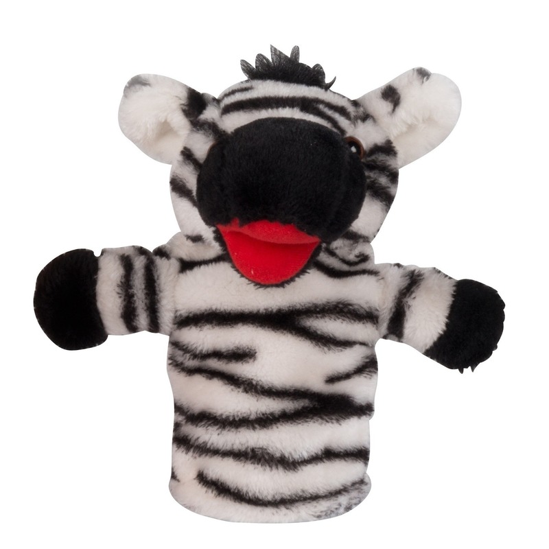 Poppenkast pop zebra pluche 23 cm
