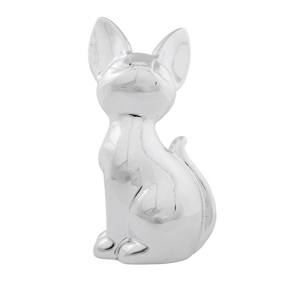 Afbeelding Siamese katten/poezen dieren spaarpot zilver 21 cm door Animals Giftshop