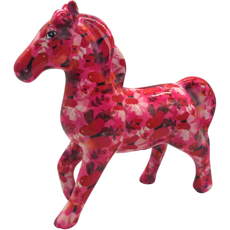 Spaarpot paard roze/vlinders print 21 cm