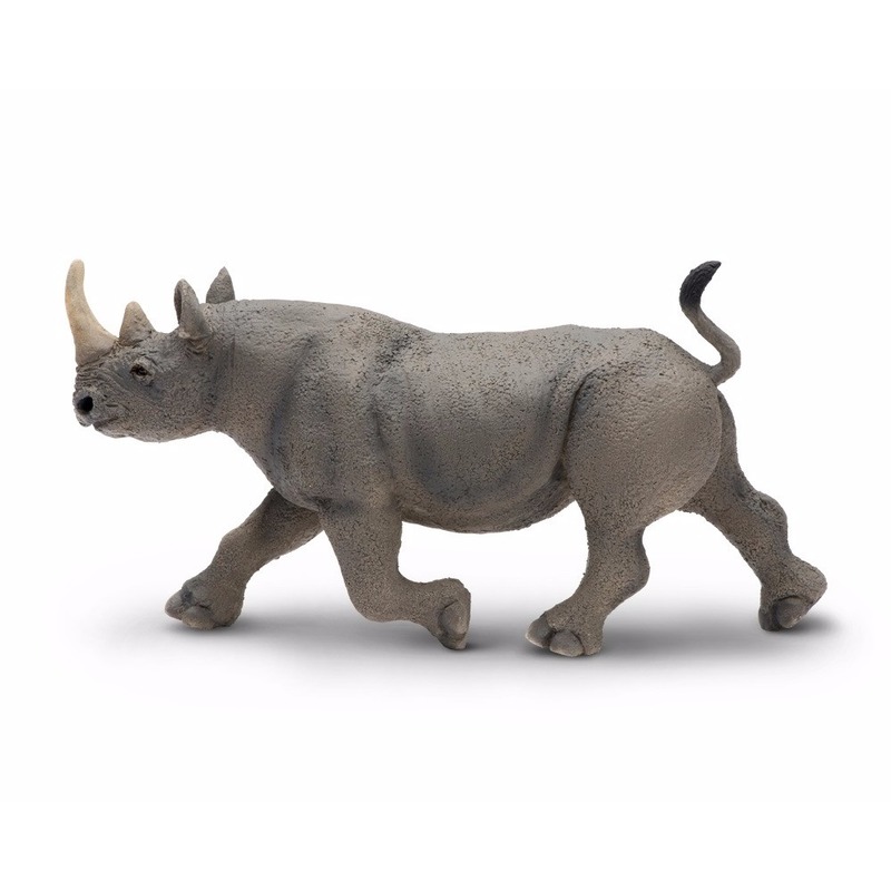 Afbeelding Speelgoed nep zwarte neushoorn 14 cm door Animals Giftshop