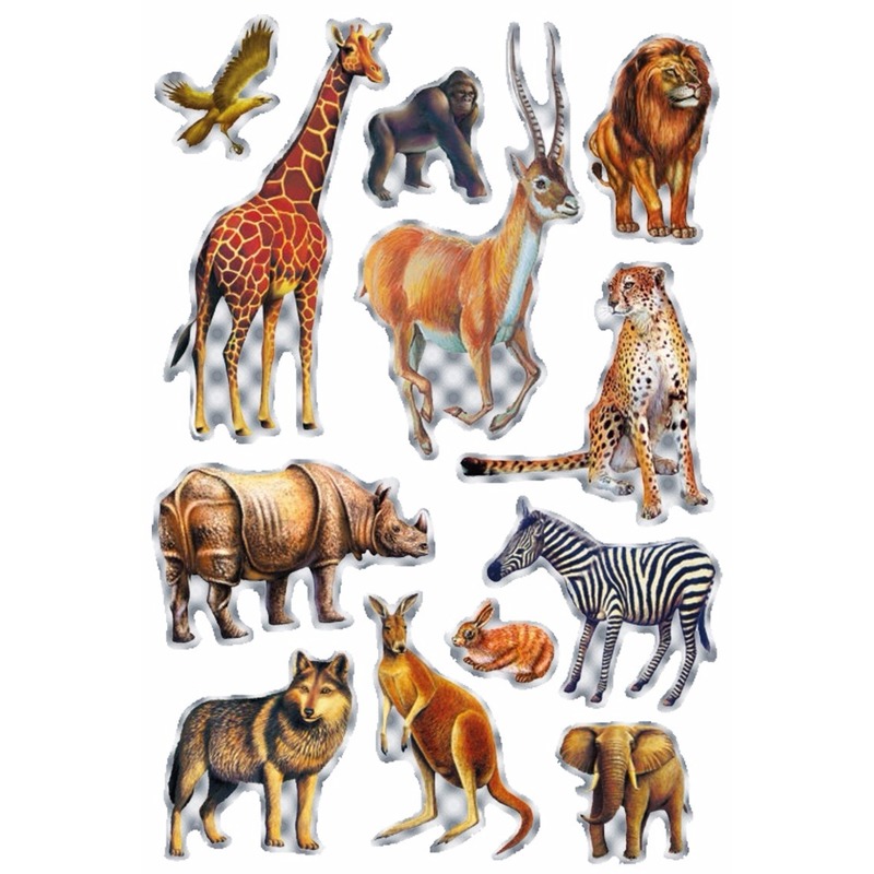 Afbeelding Stickers diverse afrikaanse dieren 1 vel door Animals Giftshop