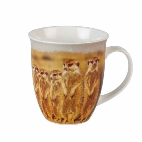 Afbeelding Stokstaartjes koffiebeker/mok 11 cm door Animals Giftshop