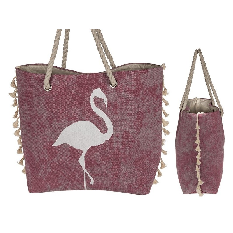 Strandtassen met flamingo print