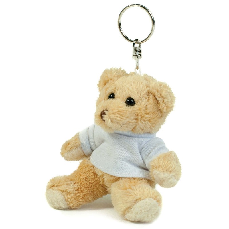 Afbeelding Teddybeer/beren kleine pluche sleutelhangers 10 cm door Animals Giftshop
