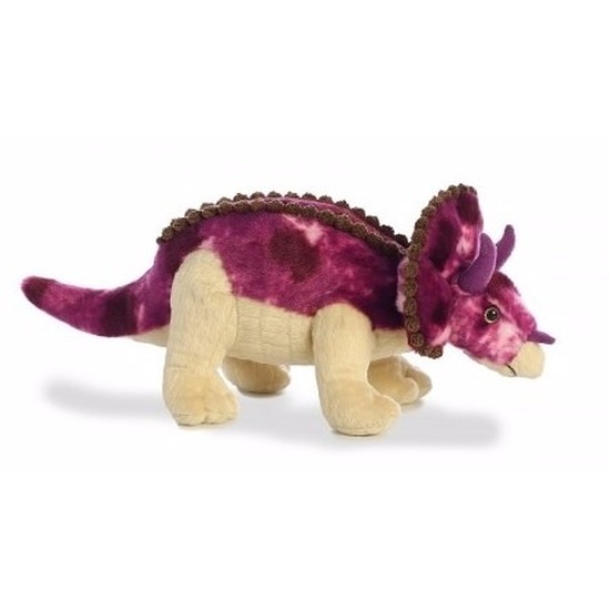 Triceratops paarse dino knuffel 33 cm