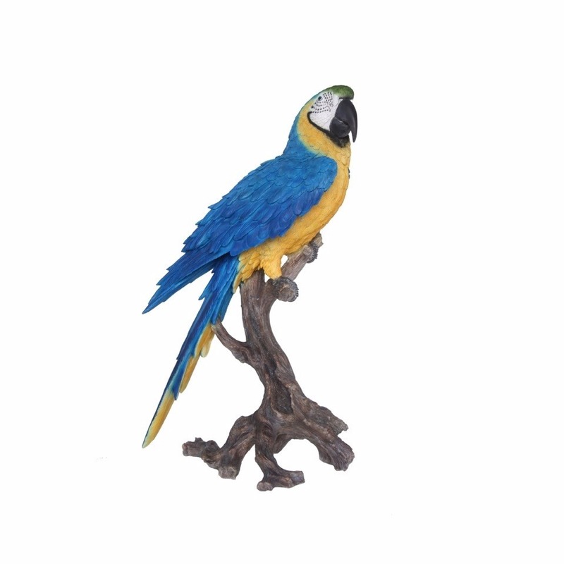 Tuinbeeld blauwe Ara papegaai 70 cm