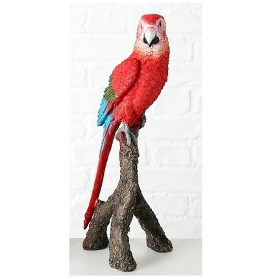 Tuinbeeld rode papegaai 39 cm