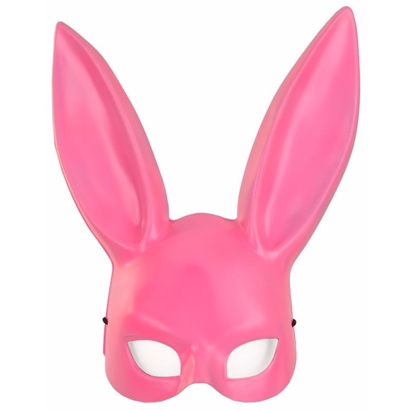 Afbeelding Verkleed roze konijntje/haasje gezichtsmasker voor volwassenen door Animals Giftshop