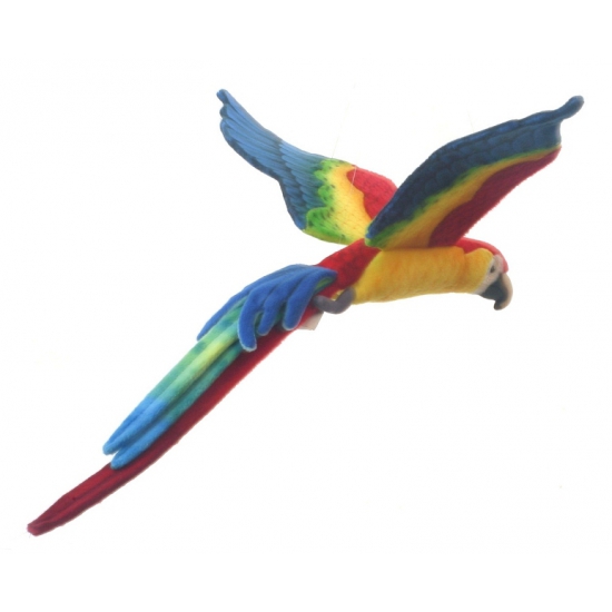 Afbeelding Vliegende pluche papegaai gekleurd door Animals Giftshop