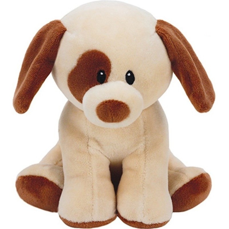 Wit/bruine Ty Beanie honden knuffels Bumpkin 17 cm knuffeldieren
