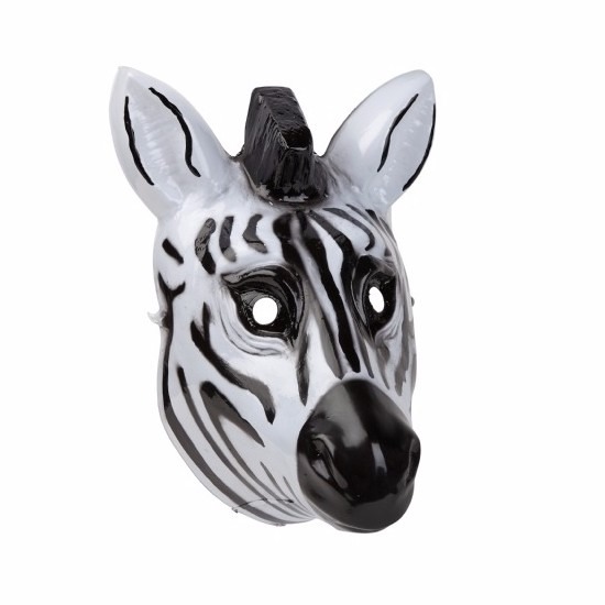 Zebra masker gemaakt van plastic 3D 22cm