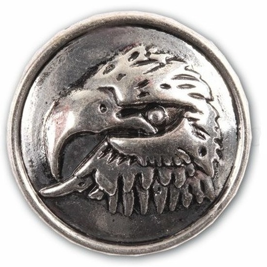 Afbeelding Zilveren chunk met arendskop 1,8 cm door Animals Giftshop