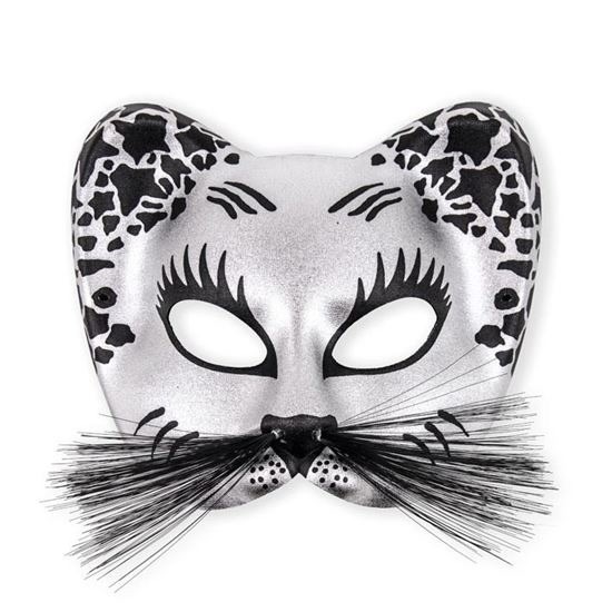 Afbeelding Zilveren katten oog masker plastic door Animals Giftshop