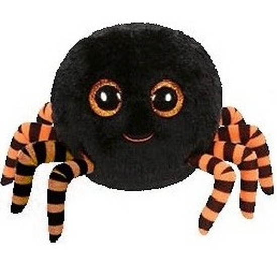 Zwart/oranje spinnen Ty Beanie spin knuffels Crawly 15 cm knuffeldieren