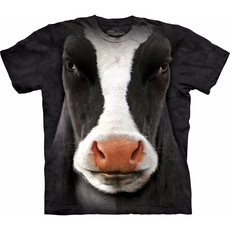Afbeelding Zwart/wit realistisch koeien T-shirt door Animals Giftshop
